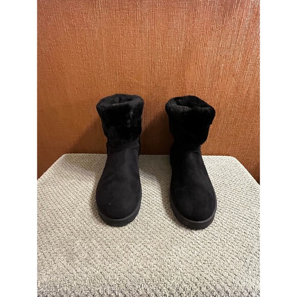 Primark Women’s Black Faux Fur Lined Boots Cozy & Warm Size 8 - Picture 2 of 5